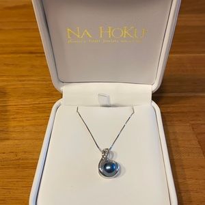 Na Hoku - blue pearl diamond necklace